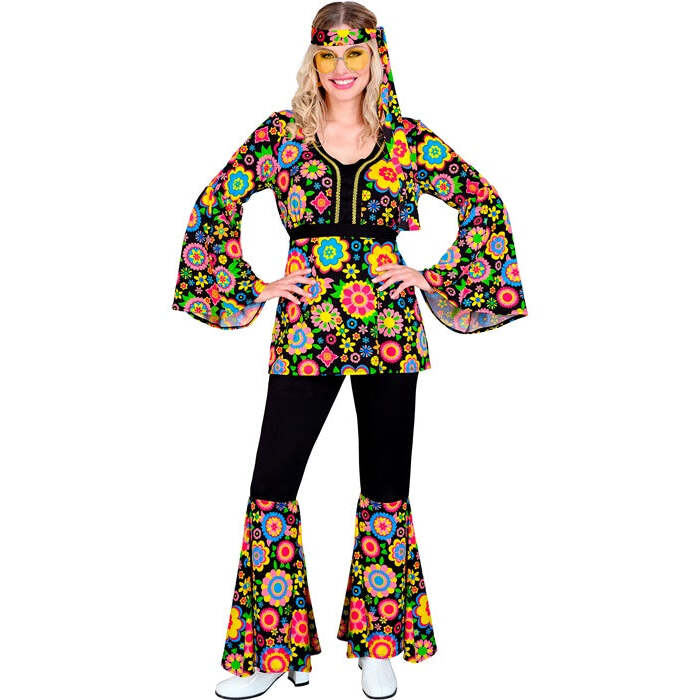 The 60S Fashion - Colorful Flowers  Shirt, Pants, Headband 