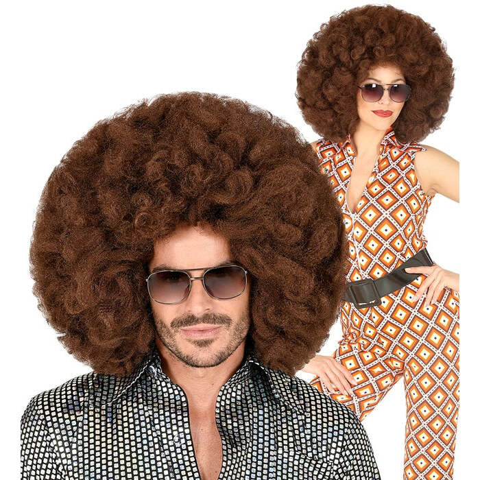 Brown Oversized Afro Wig In Box
