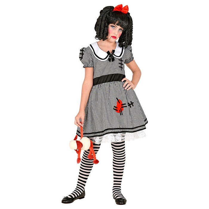 Doll  Dress With Crinoline Underskirt, Hair Bow 
