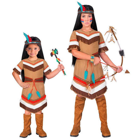 Native Indian  Dress With Belt, Headband With Feathers 