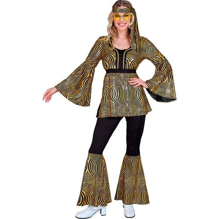 The 70S Disco Style - Golden Waves  Shirt, Pants, Headband 