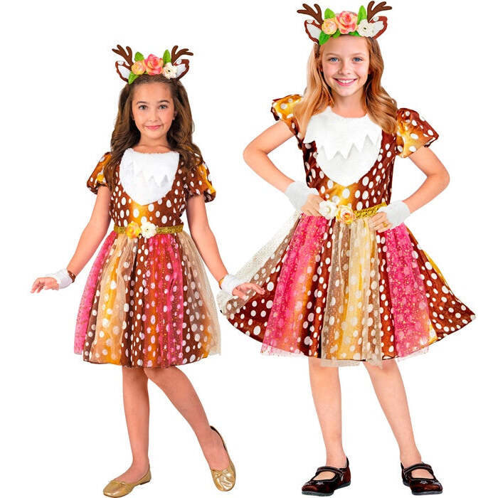 Reindeer  Dress, Headpiece, Fingerless Gloves 