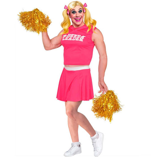 Beer Leader  Top With Boobs, Skirt, Pom Poms 