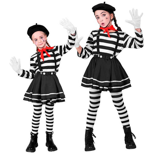Mime  Shirt, Skirt, Braces, Neckscarf, Gloves, Hat  
