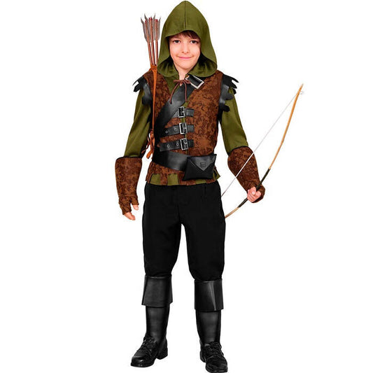 Robin Of Sherwood  Hooded Shirt With Vest, Belt Sash, Belt With Pouch, Gloves, Boot Tops 