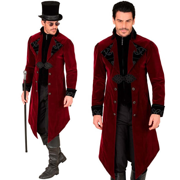 Burgundy Velvet Gothic Coat