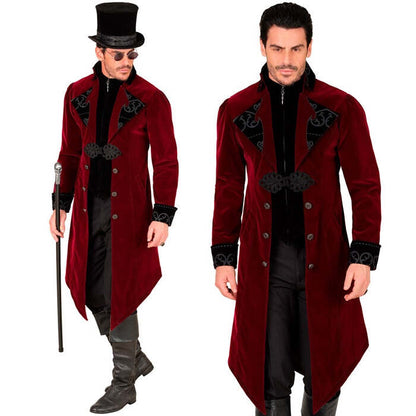 Burgundy Velvet Gothic Coat