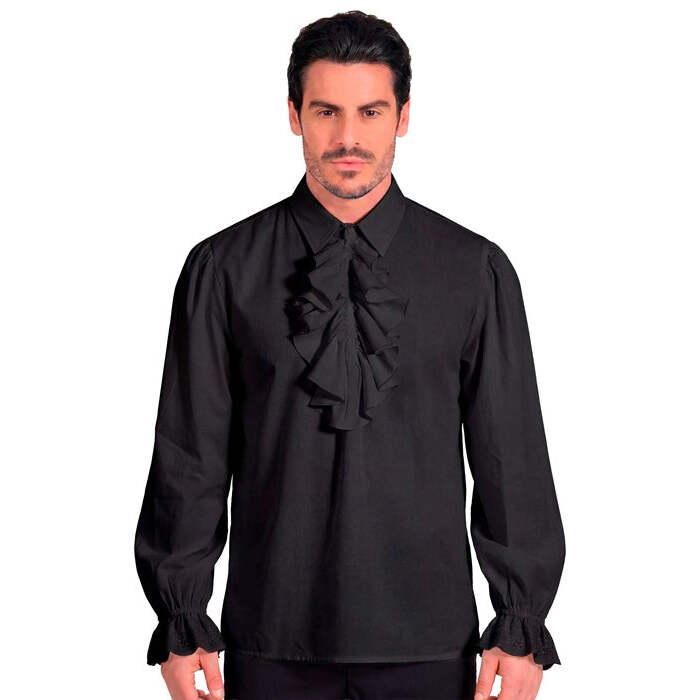 Black Historical Character Shirt With Jabot