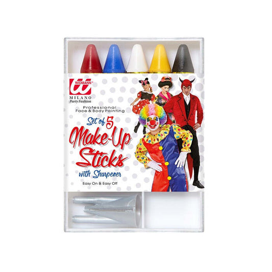 Set Of 5 Makeup Sticks With Sharpener