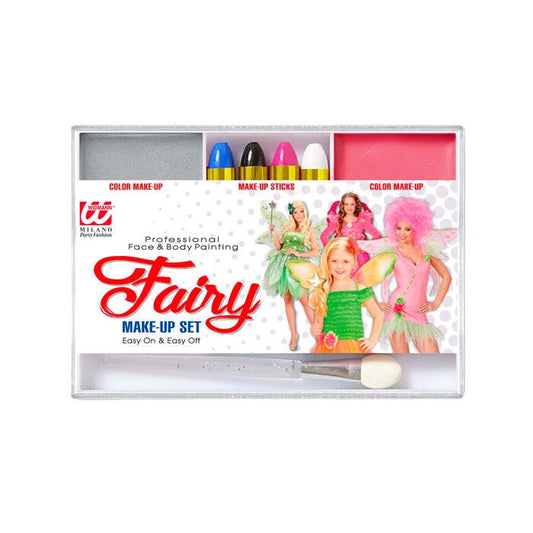 Fairy Makeup Set  4 Makeup Sticks, Silver & Pink Makeup In Tray, Applicator 