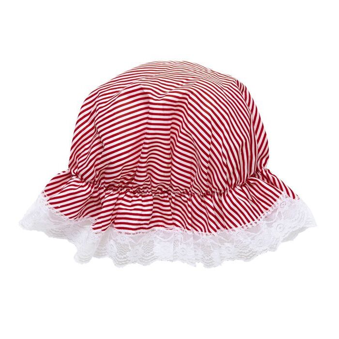 White/Red Striped Bonnet