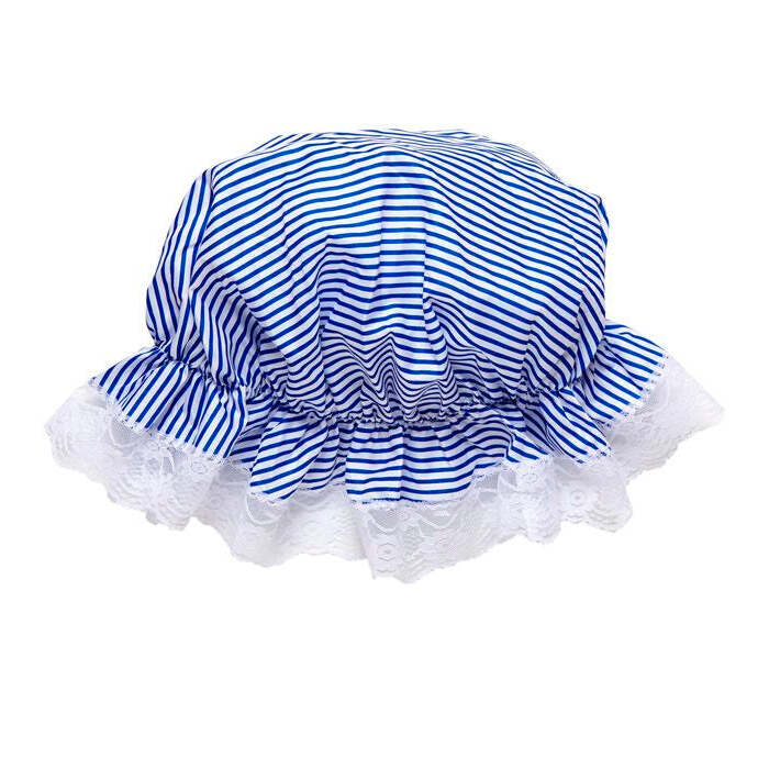 White/Blue Striped Bonnet