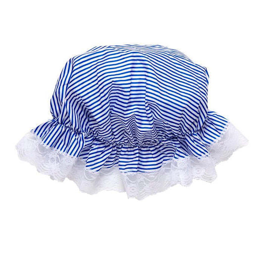 White/Blue Striped Bonnet