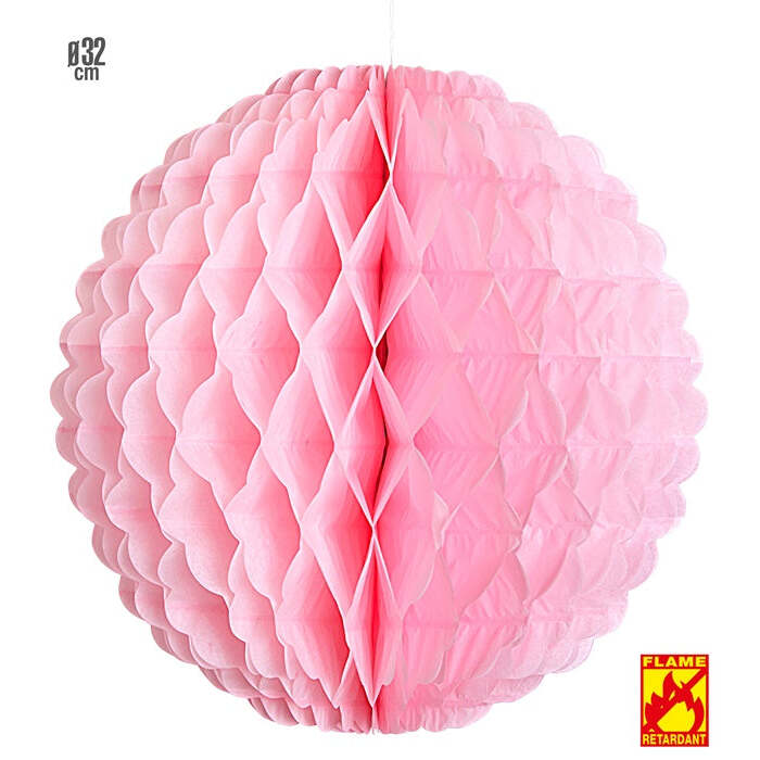 Pink Honeycomb Globe Ø 32 Cm - Flame Retardant