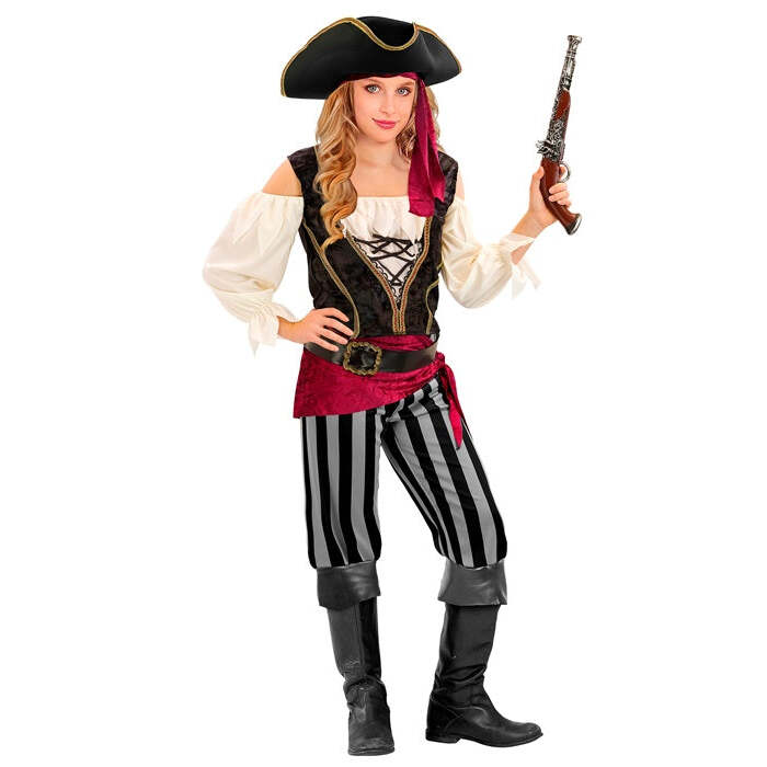 Pirate  Shirt With Vest, Pants, Sash, Belt, Headband, Hat 