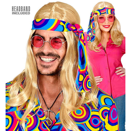 Blonde 70S Disco Fever Wig With Headband In Box