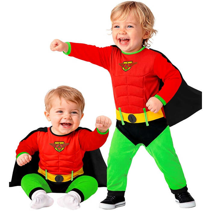 Super Baby  Jumpsuit With Cape 