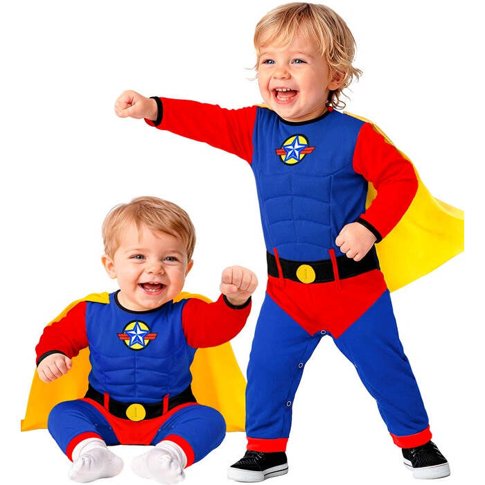 Super Baby  Jumpsuit With Cape 
