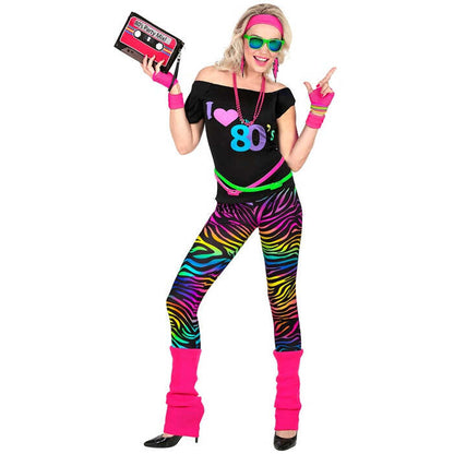 The 80S Fashion  Sleeveless T-Shirt, Leggings, Leg Warmers, Headband, 2 Wristbands 