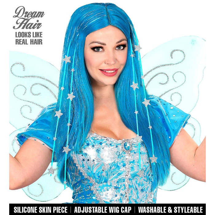 Fairy Dream Hair Wig With Tinsel, Stars & Silicone Lining In Color Pvc Box