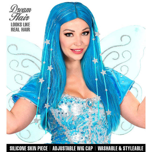 Fairy Dream Hair Wig With Tinsel, Stars & Silicone Lining In Color Pvc Box