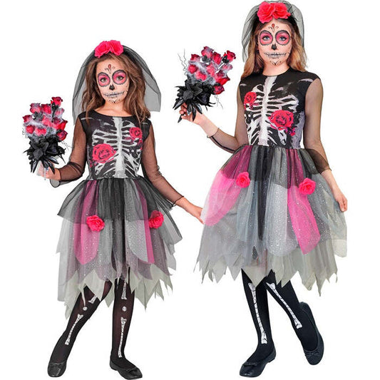 Roses Skeleton  Dress, Headpiece  