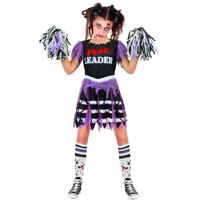 Zombie Cheerleader  Dress, Socks, Pom Poms  