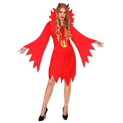 Devilin  Dress, Belt With Stand-Up Collar 