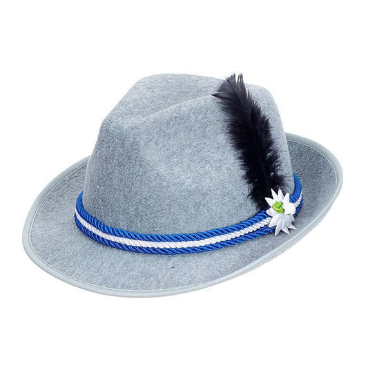 Felt Bavarian Fedora With Edelweiss & Feather