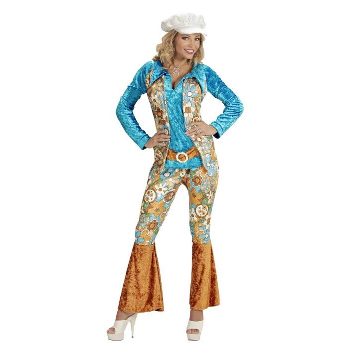 Hippie Woman Velvet  Shirt Withvest And Belt, Pants, Hat 