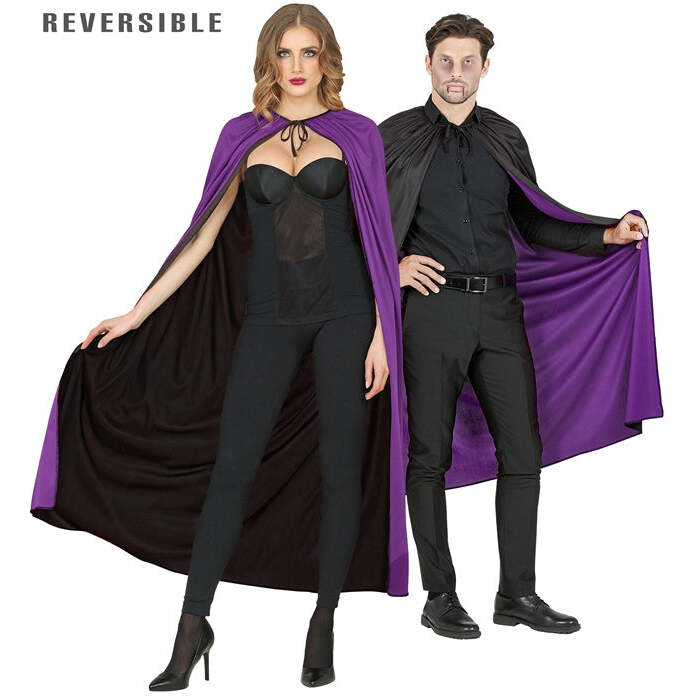Black/Purple Reversible Cape 130 Cm