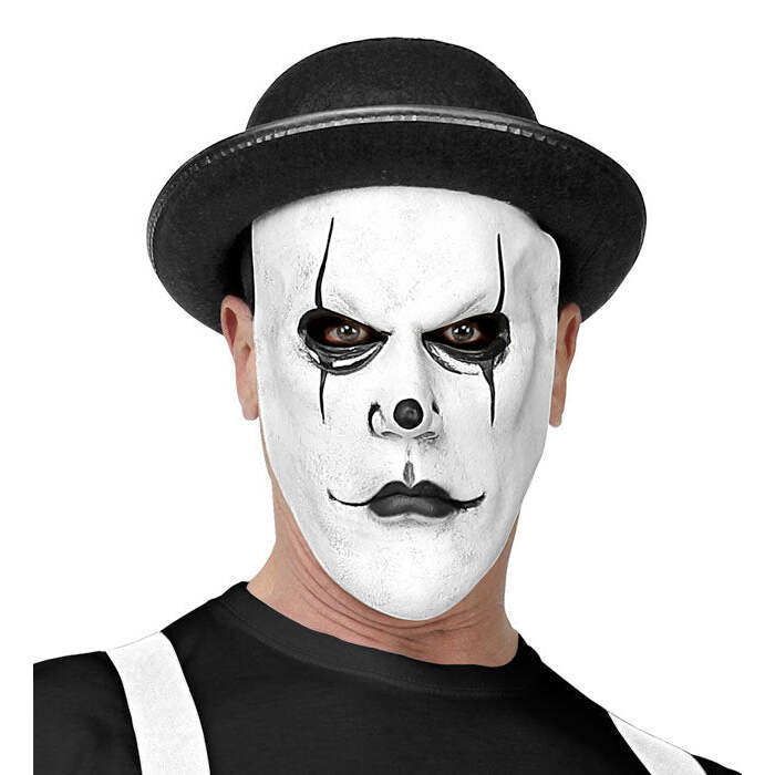 Harlequin Half-Face Mask With Bowler Hat