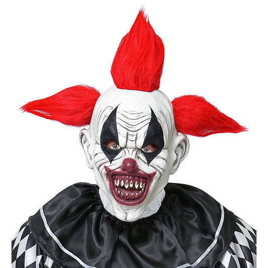 Horror Clown Full Head Mask With Hair