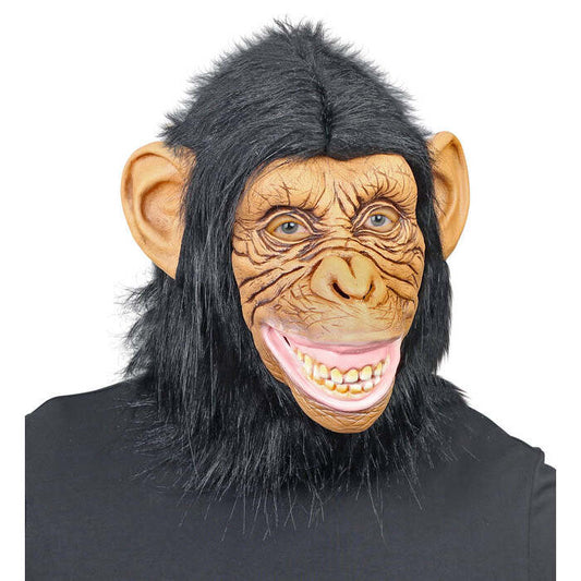 Chimpanzee Mask With Plush Fur