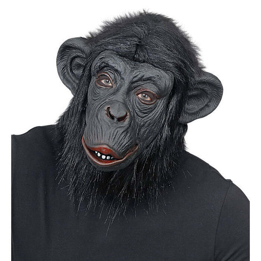 Chimpanzee Mask With Plush Fur