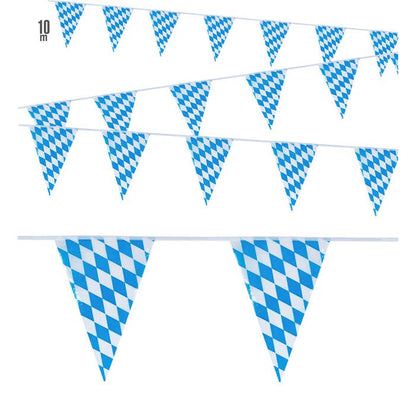 Pvc Bavaria Flag Garland 10 M - Suitable For Outdoor  20 Flags Size 20X30 Cm 