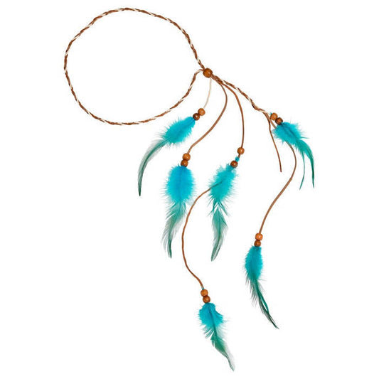 Turquoise Indian Feather Headband