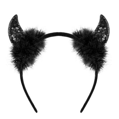 Black Sequin Horns