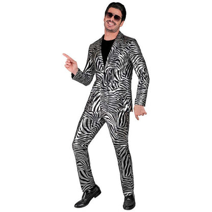 Silver Animalier Party Fashion Suit  Jacket, Pants 
