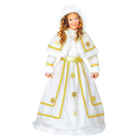 Snow Princess  Dress With Wire Hoop, Belt, Hooded Capelet 