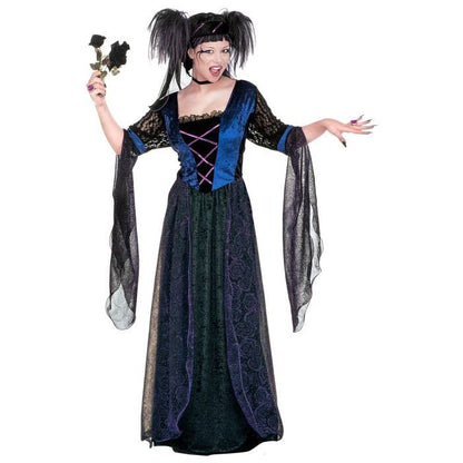 Gothic Princess  Velvet Dress With Veils, Headpiece With Veil 