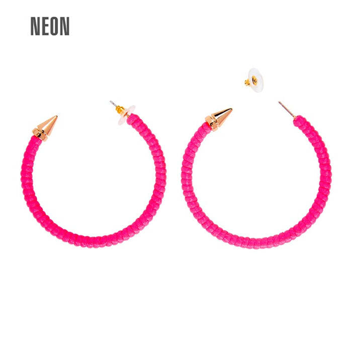 Pair Of Neon Pink Earrings