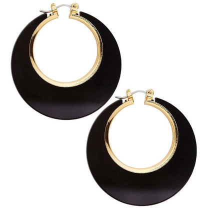 Pair Of Black & Gold Disco Earrings