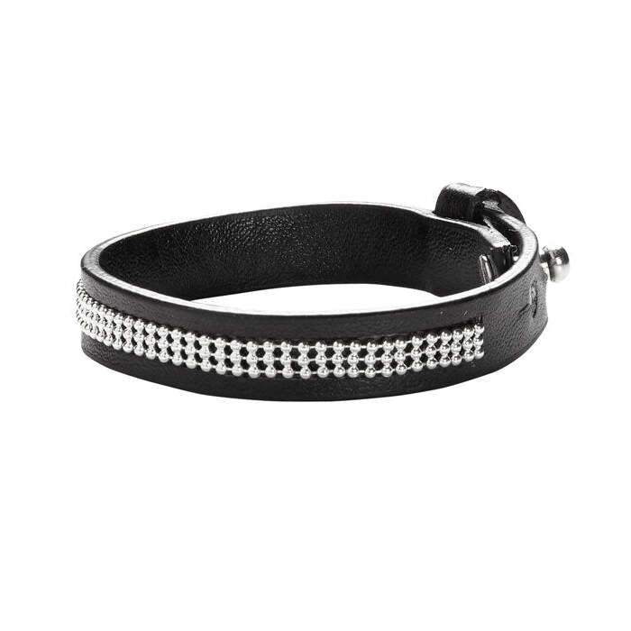 Studded Black Leather Bracelet