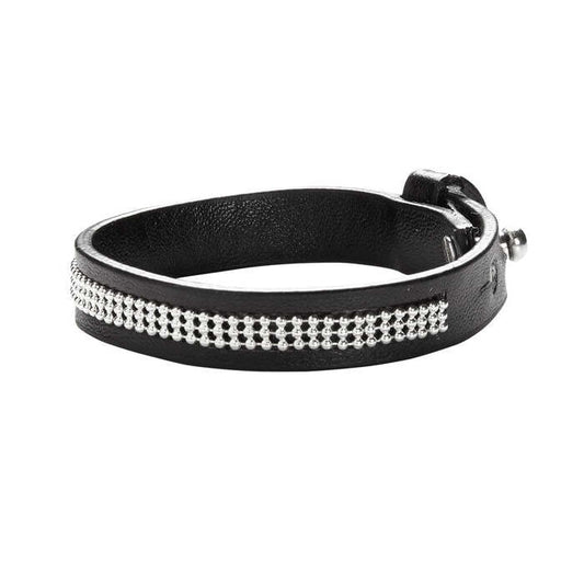 Studded Black Leather Bracelet
