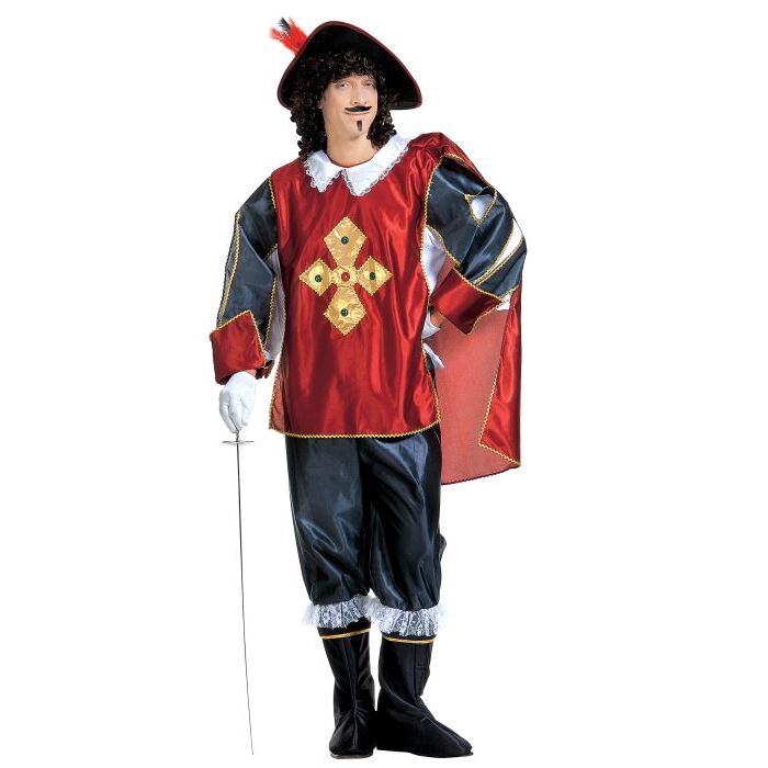 Musketeer  Coat With Gems, Cape, Pants With Boot Covers, Hat With Feather 