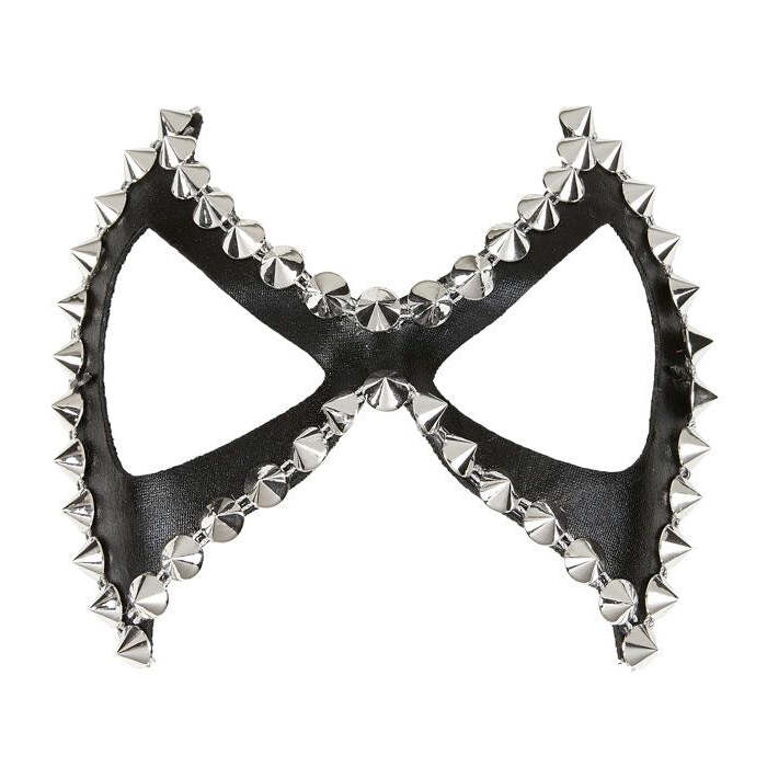 Unisex Shiny Black Studded Diabolik S&M Eyemask