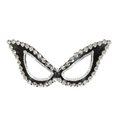 Unisex Shiny Black Studded Cat Eye S&M Eyemask