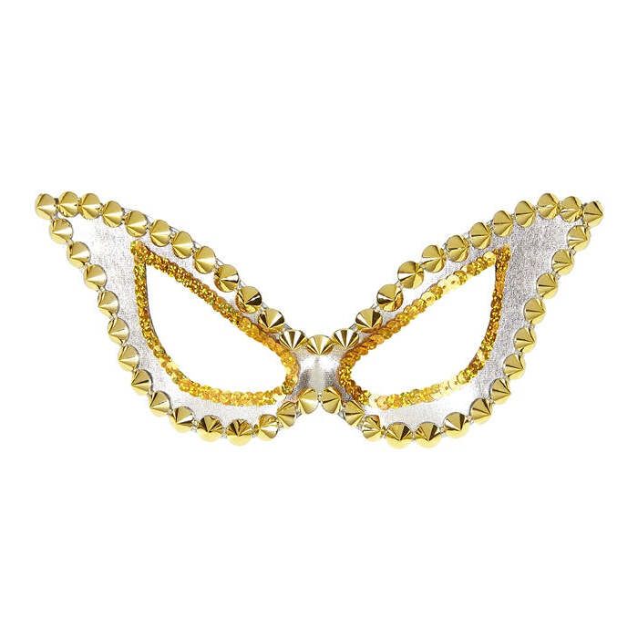 Unisex Silver Studded Cat Eye S&M Eyemask