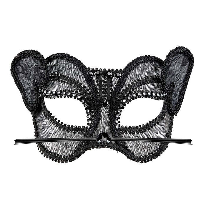 Nude Look Fashion Panther Eyemask In Lace With Strass